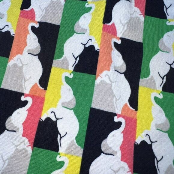 Crown and Ivy size 0X Shift Dress Elephant green coral blue v neck - Picture 5 of 6